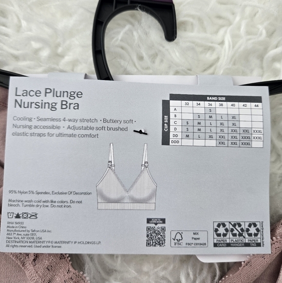 Destination Maternity Women's Cooling Lace Trim Nursing Bralettes. Bundl… - Picture 9 of 9